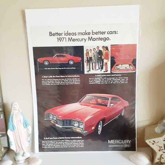 VTG 1971 Mercury Montego Auto Magazine Print Ad - Picture 2 of 8